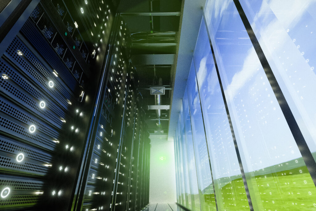 racks in a data center