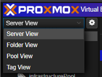 Dropdown showing all available Proxmox interfaces